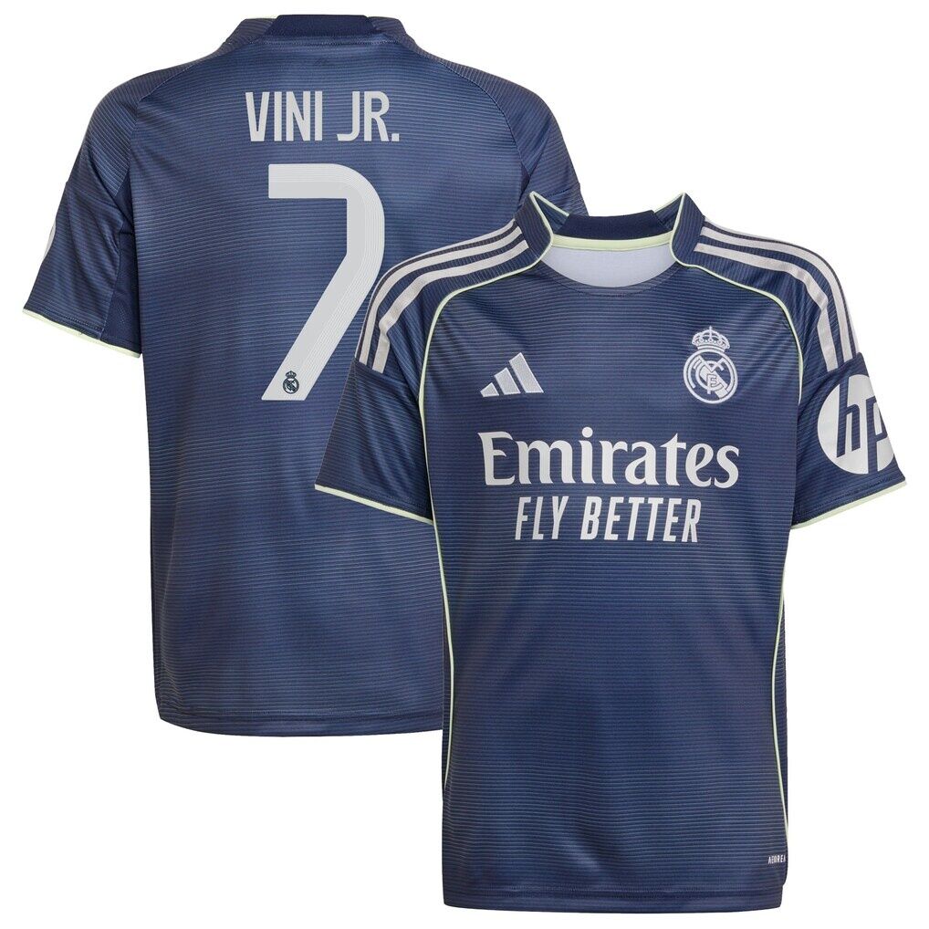 Vini Jr. Real Madrid adidas Youth 2025/26 Away Replica Player Jersey