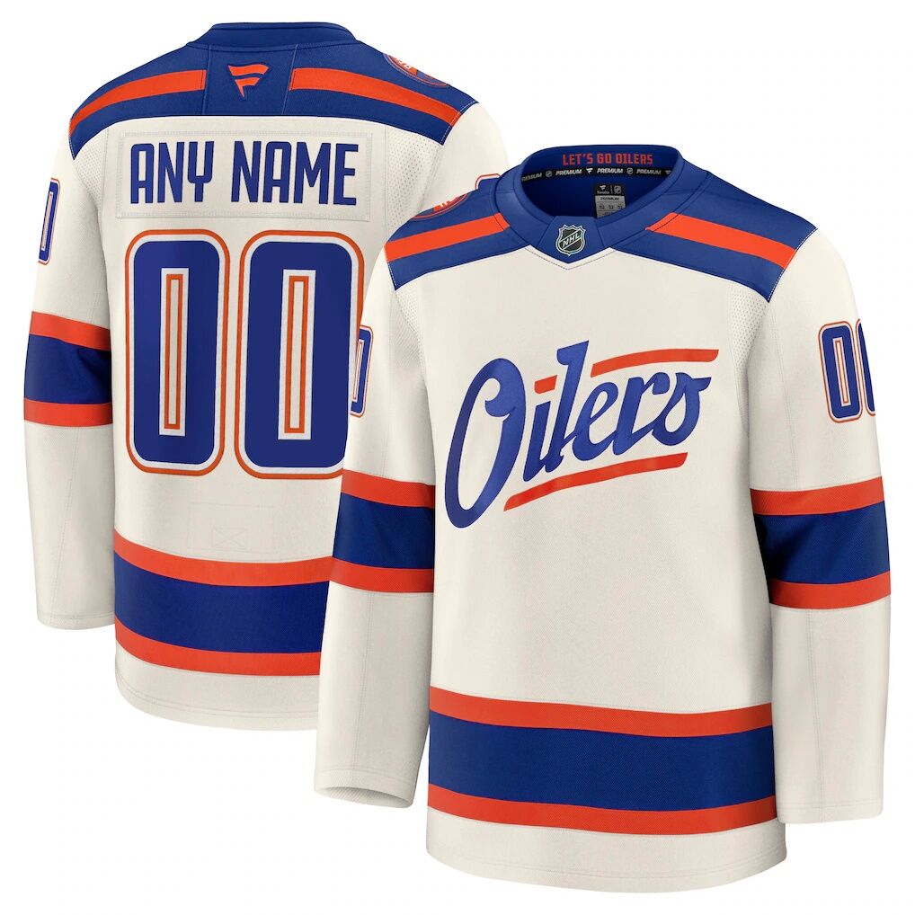 Edmonton Oilers Fashion7 Alternate Premium Custom Jersey - Light Beige