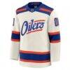 Edmonton Oilers Fashion7 Alternate Premium Custom Jersey - Light Beige - Side View