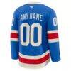 New York Rangers Fashion7 Centennial Premium Custom Jersey - Blue - Detail View