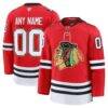 Chicago Blackhawks Fashion7 Centennial Premium Custom Jersey - Red - Front View