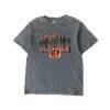 Cincinnati Bengals Gameday Couture Women's Peak Performance Oversized Snow Wash T-Shirt - Gray - Front View