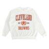 Cleveland Browns Gameday Couture Women's Timeless Triumph Premium Fleece Pullover Sweatshirt - White - Front View