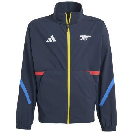 Arsenal adidas Youth 2025/26 Club Anthem Full-Zip Jacket - Navy - Front View