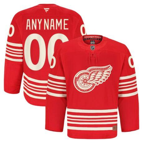 Detroit Red Wings Fashion7 Anniversary Authentic Pro Custom Jersey - Red - Front View