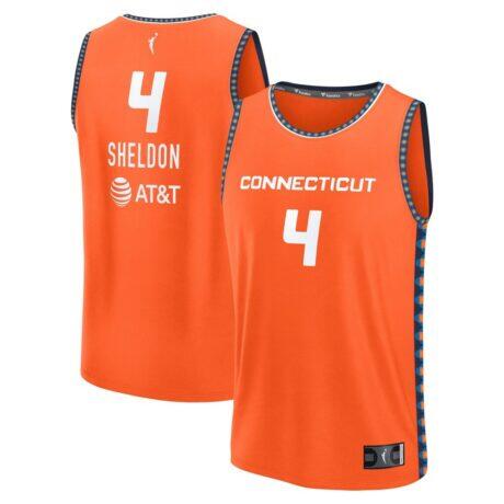 Jacy Sheldon Connecticut Sun Fashion7 Unisex Explorer Edition Fast Break Replica Jersey - Orange - Front View