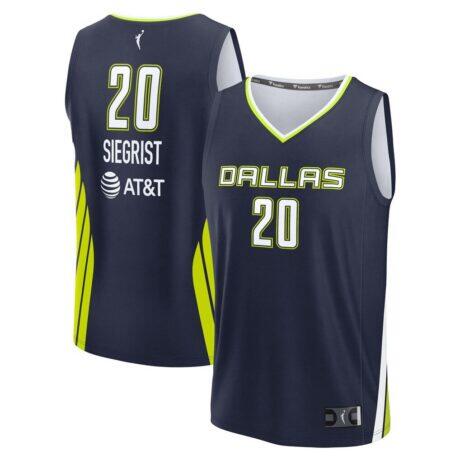Maddy Siegrist Dallas Wings Fashion7 Youth Explorer Edition Fast Break Replica Jersey - Navy - Front View