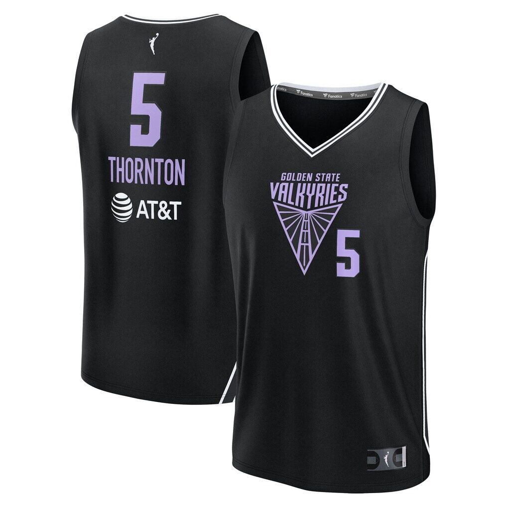 Kayla Thornton Golden State Valkyries Fashion7 Youth Explorer Edition Fast Break Replica Jersey - Eclipse Black