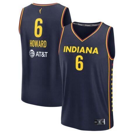Natasha Howard Indiana Fever Fashion7 Unisex Explorer Edition Fast Break Replica Jersey - Navy - Front View