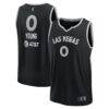 Jackie Young Las Vegas Aces Fashion7 Unisex Explorer Edition Fast Break Replica Jersey - Black - Front View