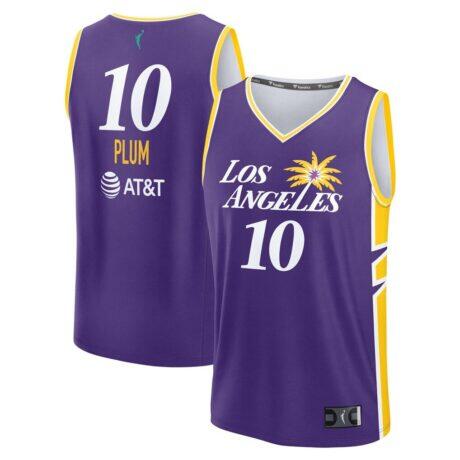 Kelsey Plum Los Angeles Sparks Fashion7 Unisex Explorer Edition Fast Break Replica Jersey - Purple - Front View