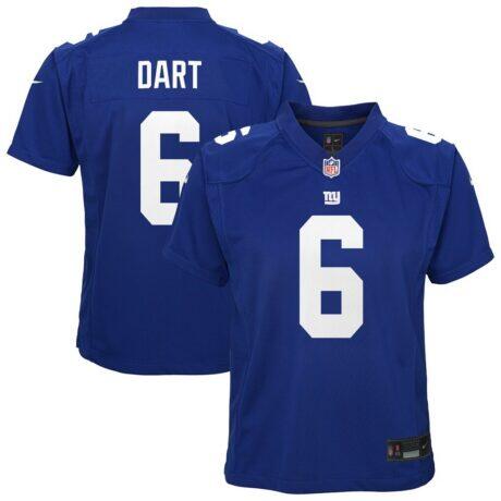Jaxson Dart New York Giants Nike Youth Team Game Jersey - - Front View