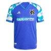 Seattle Sounders FC adidas 2025 Third Authentic Custom Jersey - Blue - Side View