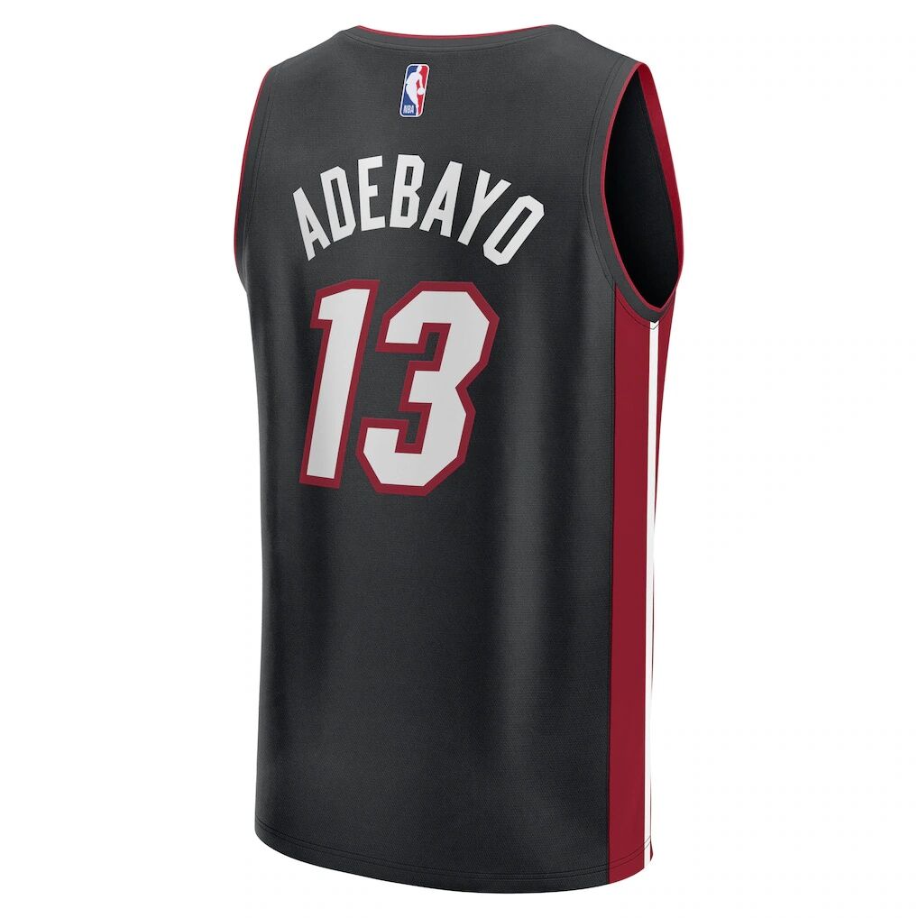 Bam Adebayo Miami Heat Fashion7 Youth Fast Break Replica Player Jersey - Black - Icon Edition