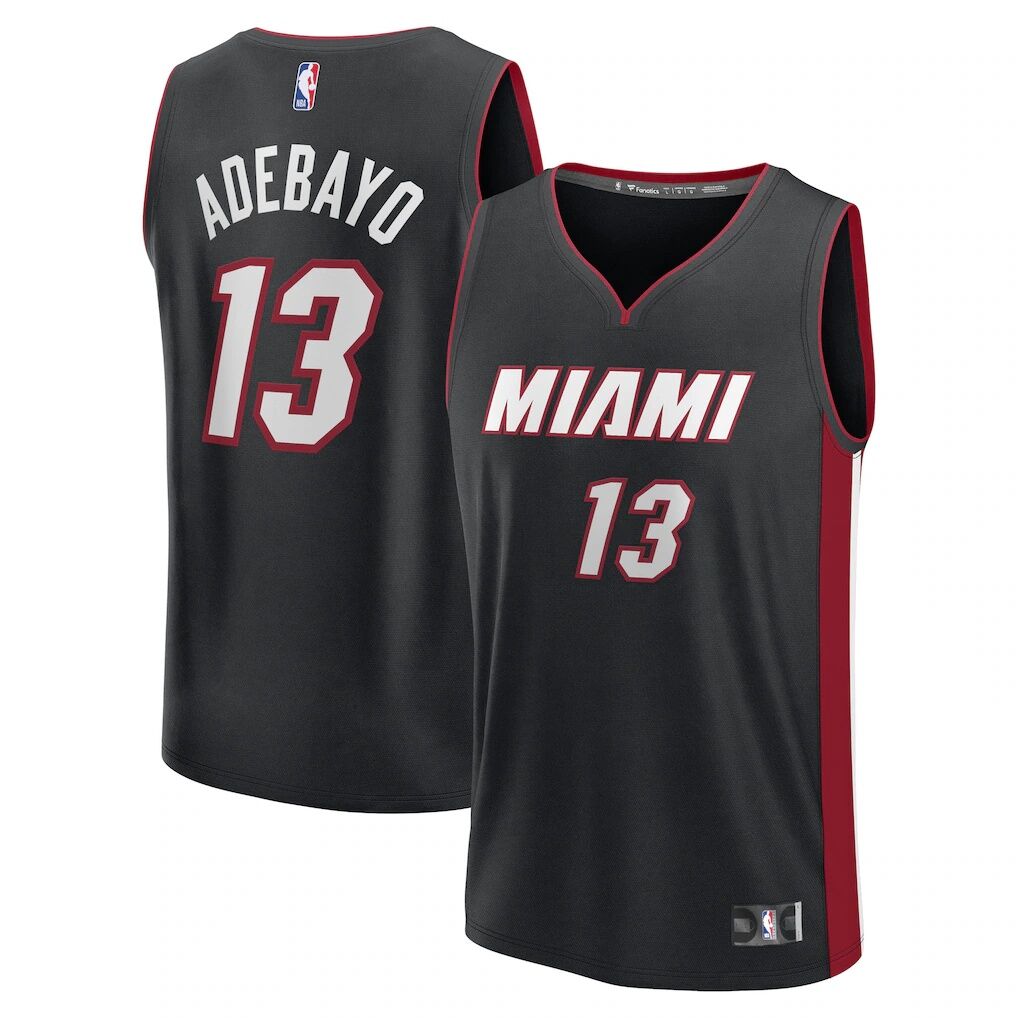 Bam Adebayo Miami Heat Fashion7 Youth Fast Break Replica Player Jersey - Black - Icon Edition