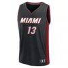 Bam Adebayo Miami Heat Fashion7 Youth Fast Break Replica Player Jersey - Black - - Side View