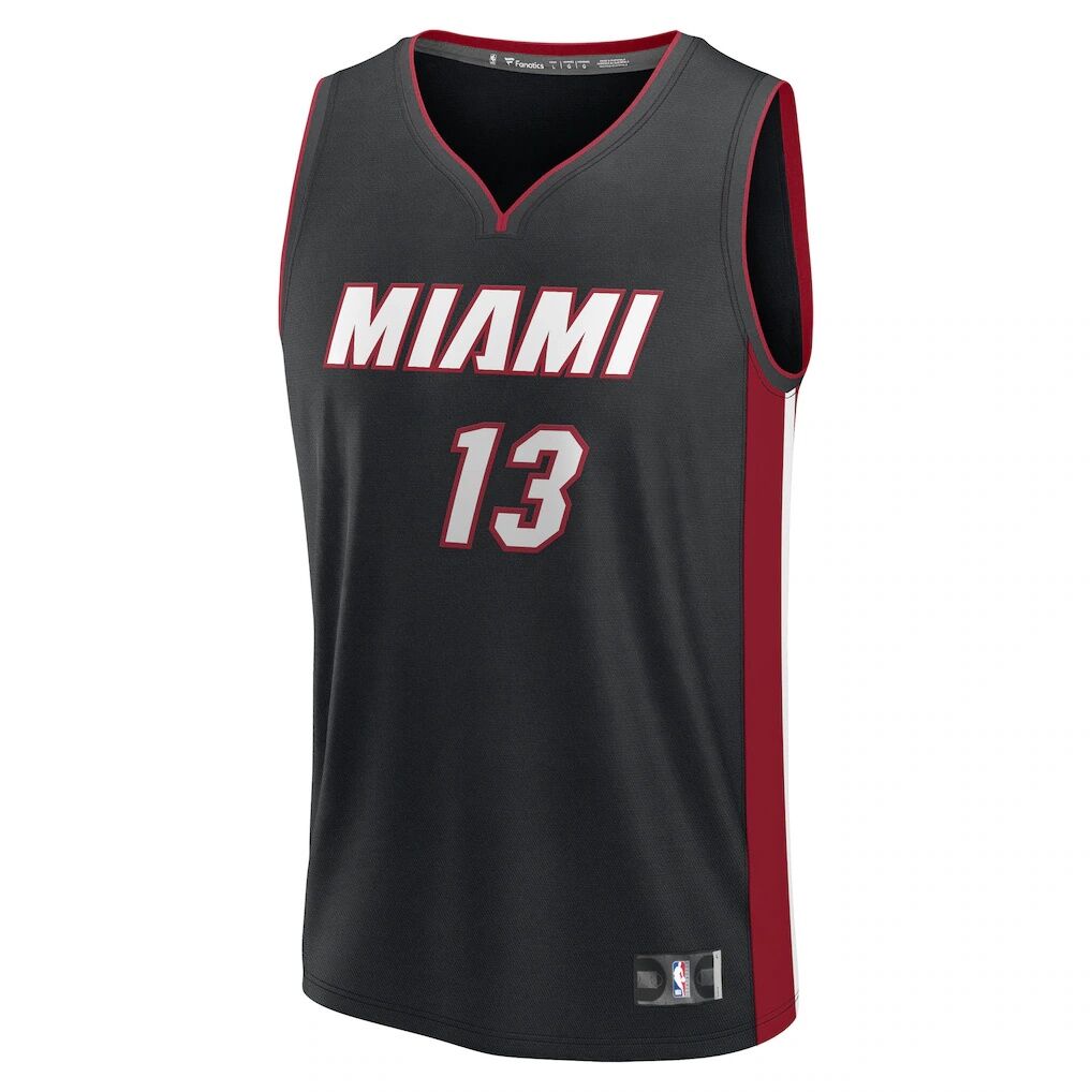 Bam Adebayo Miami Heat Fashion7 Youth Fast Break Replica Player Jersey - Black - Icon Edition