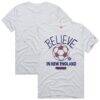 New England Revolution Homage Unisex MLS x Ted Lasso Believe Graphic Tri-Blend T-Shirt - - Front View
