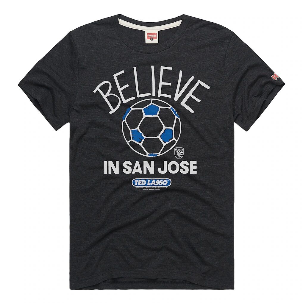 San Jose Earthquakes Homage Unisex MLS x Ted Lasso Believe Graphic Tri-Blend T-Shirt