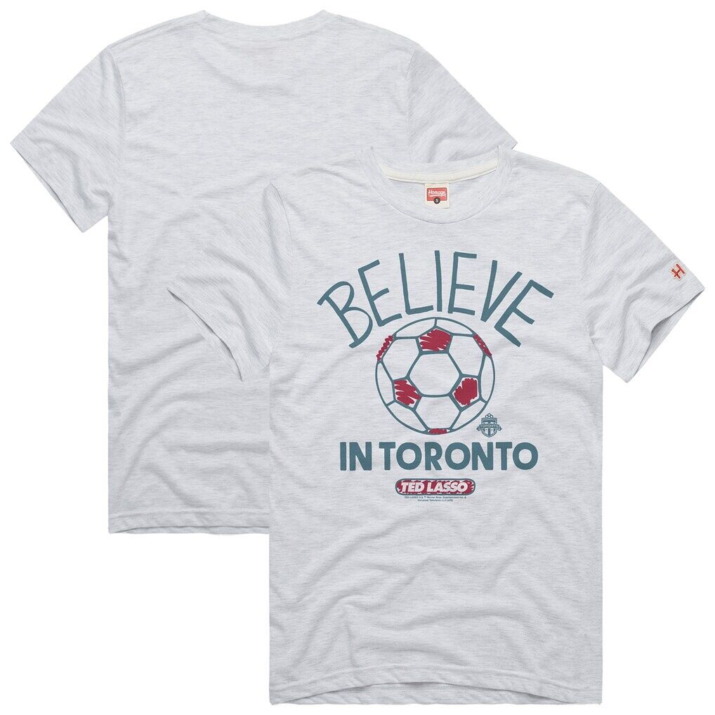 Toronto FC Homage Unisex MLS x Ted Lasso Believe Graphic Tri-Blend T-Shirt - Ash