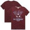 Colorado Rapids Homage Unisex MLS x Ted Lasso Believe Graphic Tri-Blend T-Shirt - - Front View