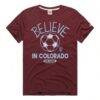 Colorado Rapids Homage Unisex MLS x Ted Lasso Believe Graphic Tri-Blend T-Shirt - - Side View