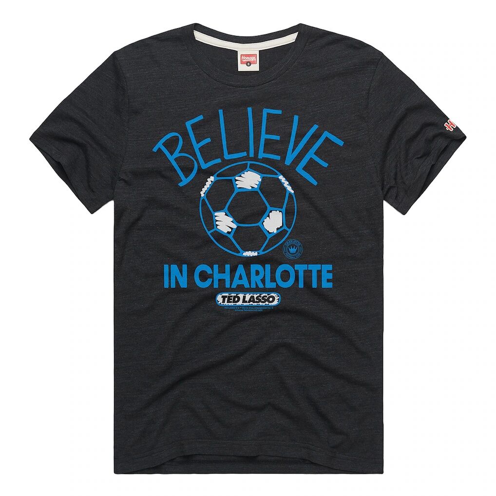 Charlotte FC Homage Unisex MLS x Ted Lasso Believe Graphic Tri-Blend T-Shirt