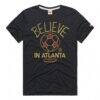 Atlanta United FC Homage Unisex MLS x Ted Lasso Believe Graphic Tri-Blend T-Shirt - Charcoal - Side View