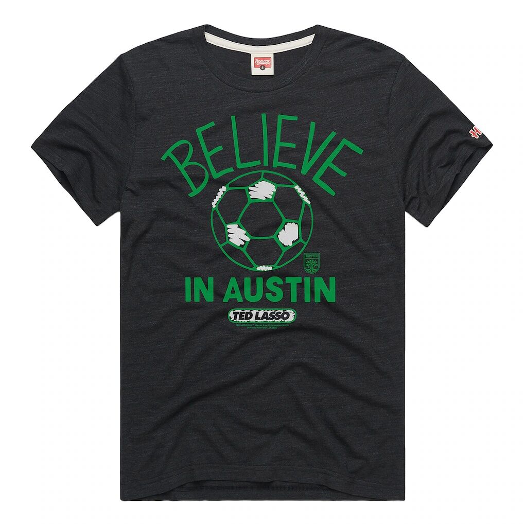 Austin FC Homage Unisex MLS x Ted Lasso Believe Graphic Tri-Blend T-Shirt