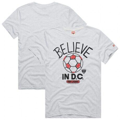 D.C. United Homage Unisex MLS x Ted Lasso Believe Graphic Tri-Blend T-Shirt - - Front View