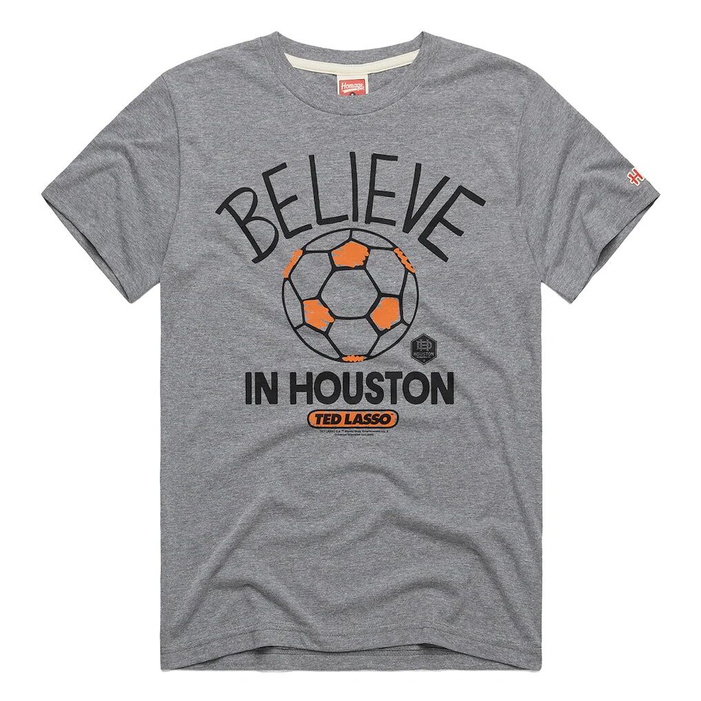 Houston Dynamo FC Homage Unisex MLS x Ted Lasso Believe Graphic Tri-Blend T-Shirt