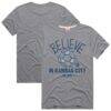 Sporting Kansas City Homage Unisex MLS x Ted Lasso Believe Graphic Tri-Blend T-Shirt - Gray - Front View