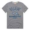 Sporting Kansas City Homage Unisex MLS x Ted Lasso Believe Graphic Tri-Blend T-Shirt - Gray - Side View