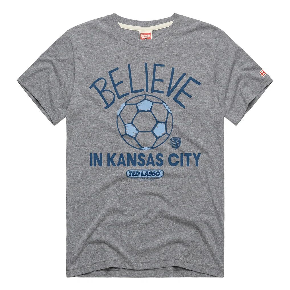 Sporting Kansas City Homage Unisex MLS x Ted Lasso Believe Graphic Tri-Blend T-Shirt