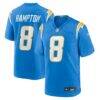 Omarion Hampton Los Angeles Chargers Nike Team Game Jersey - - Front View