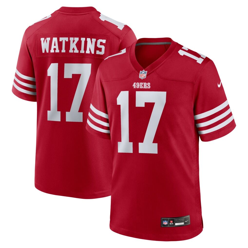 Jordan Watkins San Francisco 49ers Nike Team Game Jersey -  Scarlet