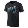 Charlotte Hornets Hustle Custom T-Shirt - Black - Side View