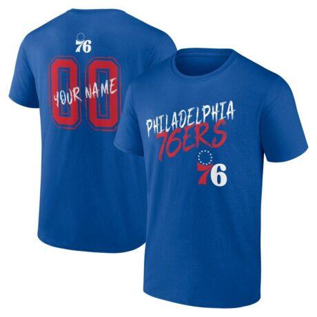 Philadelphia 76ers Hustle Custom T-Shirt - - Front View