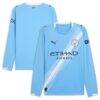 Manchester City Puma 2025/26 Home Replica Long Sleeve Jersey - - Front View