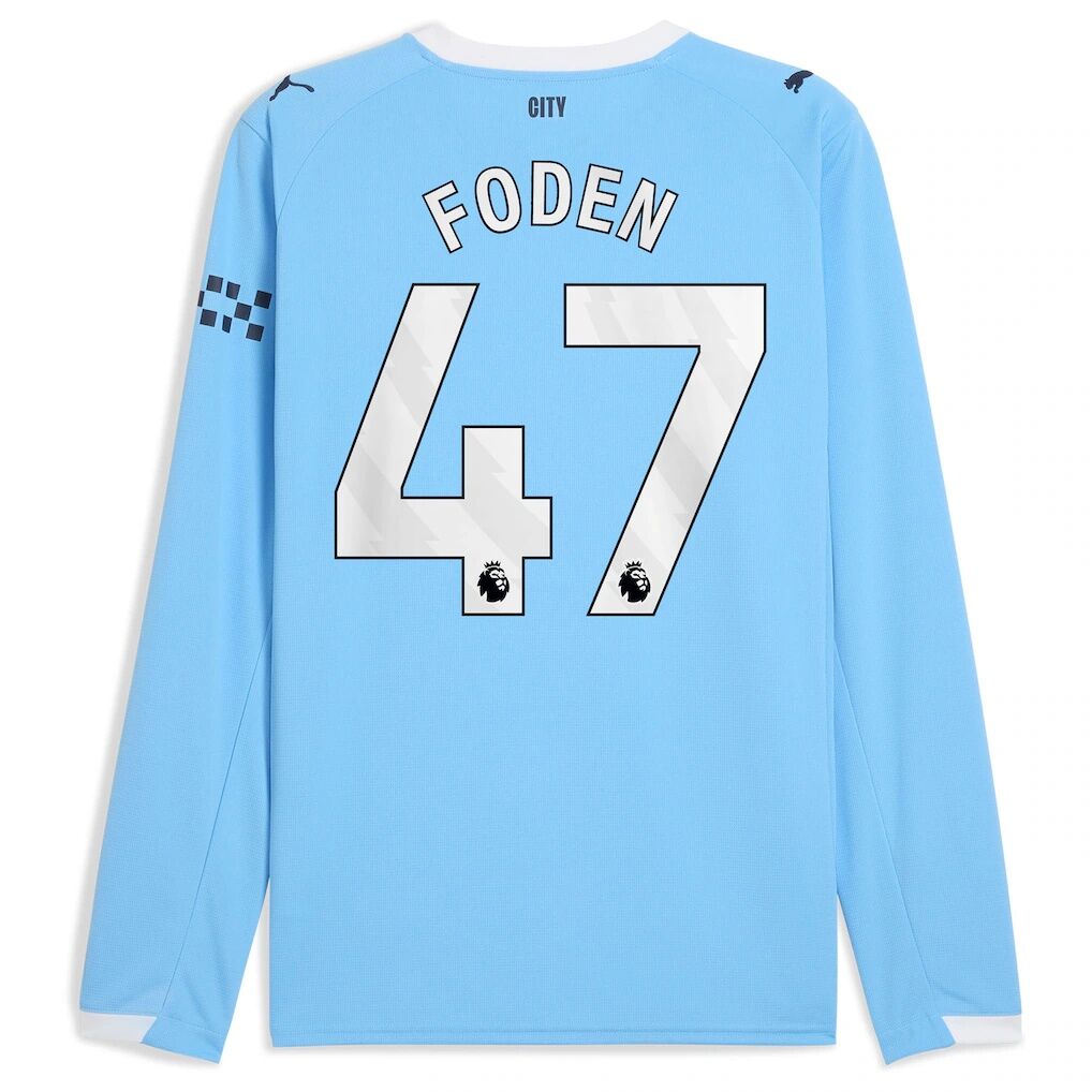 Phil Foden Manchester City Puma 2025/26 Home Replica Long Sleeve Player Jersey – Sky Blue