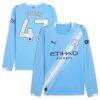 Phil Foden Manchester City Puma 2025/26 Home Replica Long Sleeve Player Jersey - - Front View