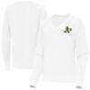 Athletics Antigua Women's Varsity Tri-Blend V-Neck Long Sleeve T-Shirt - White - Front View