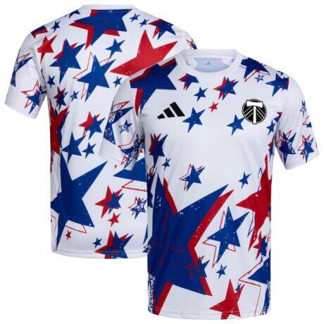 Portland Timbers adidas 2026 Americana Pre-Match Jersey - White - Front View