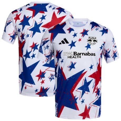 New York Red Bulls adidas 2026 Americana Pre-Match Jersey - White - Front View