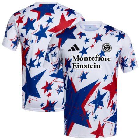 New York City FC adidas 2026 Americana Pre-Match Jersey - White - Front View