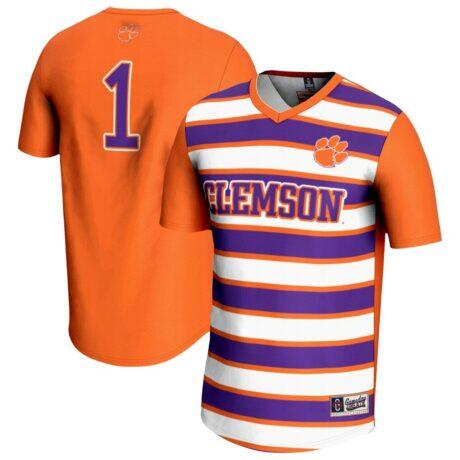 #1 Clemson Tigers GameDay Greats Unisex Lightweight Soccer Fashion Jersey - Orange - Front View