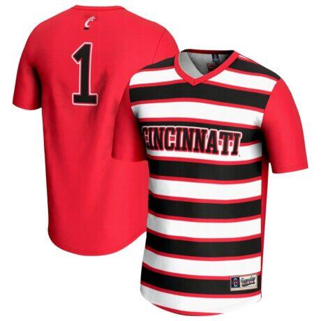 #1 Cincinnati Bearcats GameDay Greats Unisex Lightweight Soccer Fashion Jersey - Red - Front View
