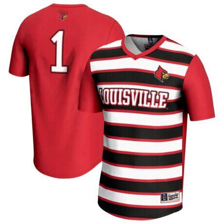 #1 Louisville Cardinals GameDay Greats Youth Lightweight Soccer Fashion Jersey - Red - Front View