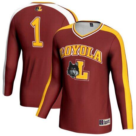 Loyola Chicago Ramblers GameDay Greats Unisex #1 Lightweight Volleyball Fashion Jersey - - Front View
