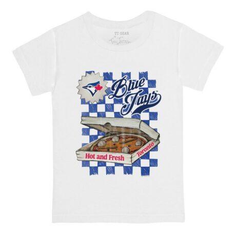 Toronto Blue Jays Tiny Turnip Infant Pizza T-Shirt - White - Front View